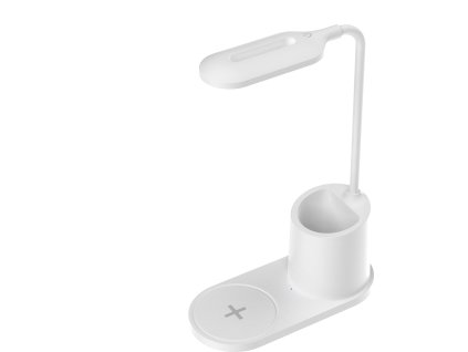 Platinet PDL1930W stolní LED lampa 3W stmívatelná, bezdrátové nabíjení, bílá