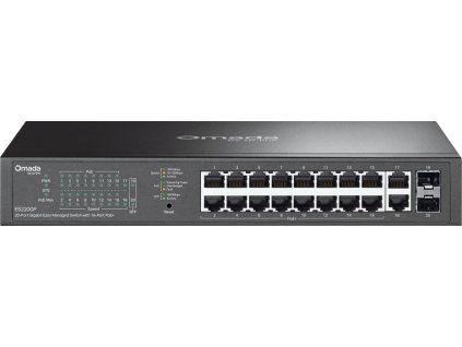 TP-Link ES220GP, Omada 20-Port Gigabit Easy Managed Switch, 2x GLAN, 16x GLAN PoE+, 2x SFP, 150W PoE budget, 1U