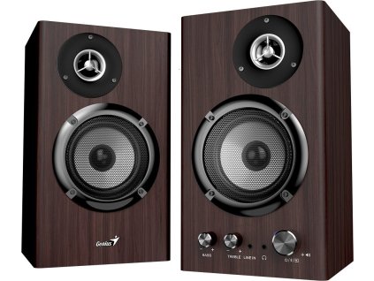 GENIUS repro SP-HF1812BT Dark Brown/ 2.0/ 50W/ Bluetooth 5.3/ dřevěné/ barva tmavé dřevo