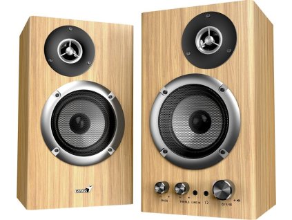 GENIUS repro SP-HF1812BT Pine Wood/ 2.0/ 50W/ Bluetooth 5.3/ dřevěné/ barva světlé dřevo