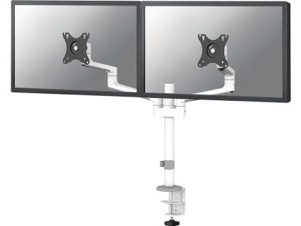 Neomounts DS60-425WH2 /Držák displeje/na stůl/17-27"/svorka+průchodka/3čepy/VESA 100X100/nosn.2x8kg/2 displeje/bílý