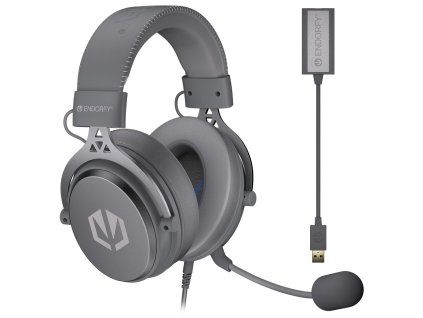 Endorfy headset VIRO Plus USB / drátový / s odnímatelným mikrofonem / USB / šedý