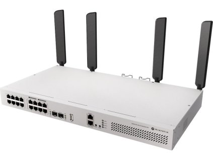 MikroTik Switch/Router CRS418-8P-8G-2S+RM, 5 + 2,4 GHz Wi-Fi 6 4x4 MIMO, 8x GbE, 8x GbE PoE+ (150 W), 2x SFP+, USB 3, L5
