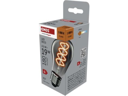 LED žárovka DECO SMOKED A60 / E27 / 4,5 W (19 W) / 180 lm / flame