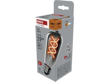 LED žárovka DECO SMOKED ST64 / E27 / 4,5 W (19 W) / 180 lm / flame