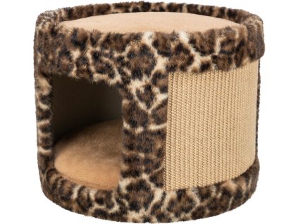 Škrabací jeskyně LEO, o 38 x 30 cm, hnědá/leopardí