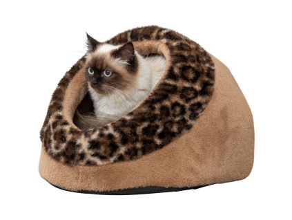 SOFT Edition plyšová kukaň LEO, 35 x 26 x 41 cm, hnědá/leopardí