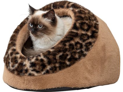 SOFT Edition plyšová kukaň LEO, 35 x 26 x 41 cm, hnědá/leopardí