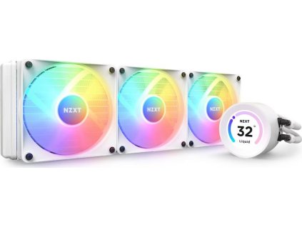 NZXT vodní chladič Kraken 360 ELITE RGB / 3x120mm RGB fan / 4-pin PWM / LCD disp. / 6 let / bílý