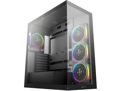 DEEPCOOL skříň CG580 4F V2 / ATX / 4x120mm ARGB fans / 2xUSB 3.0 / panoramatická / tvrzené sklo / černá