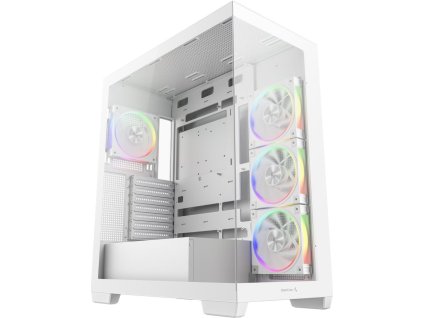 DEEPCOOL skříň CG580 4F V2 / ATX / 4x120mm ARGB fans / 2xUSB 3.0 / panoramatická / tvrzené sklo / bílá
