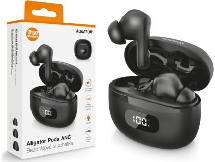 Sluchátka ALIGATOR PODS ANC TWS08, černá