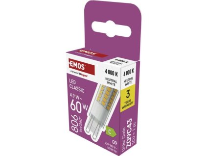 LED žárovka Classic JC / G9 / 4,9 W (60 W) / 806 lm / neutrální bílá