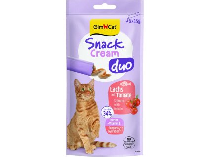 GimCat Snack Cream Duo Losos & Rajce 6x15g