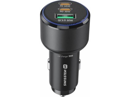 Swissten  Cl Adaptér 2x USB-C PD + USB-A, 95W Černý