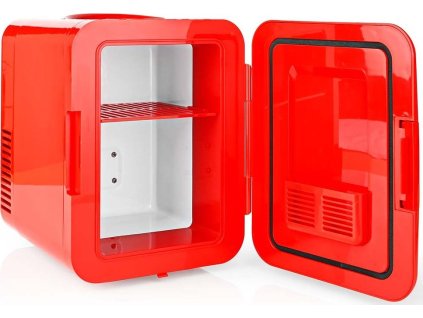 NEDIS Melissa přenosná mini lednička/ objem 4 litry/ chlazení 8 - 18 °C/ AC 100 - 240 V / 12 V/ spotřeba 48 W/ červená