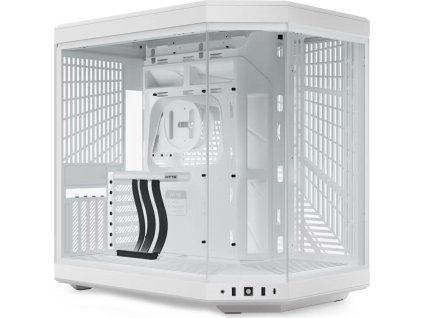 HYTE skříň Y70 Snow white / levé a přední sklo / Riser PCIe 4.0 / bez zdroje / 1x USB-C / 2x USB-A