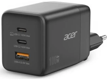 Acer GAN Charger, 2xUSBC-1xUSBA,black