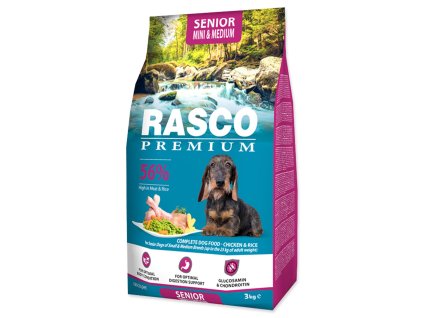 Krmivo Rasco Premium Senior Mini & Medium kuře s rýží 3kg