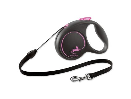 Vodítko Flexi Black Design lanko M růžové 5m