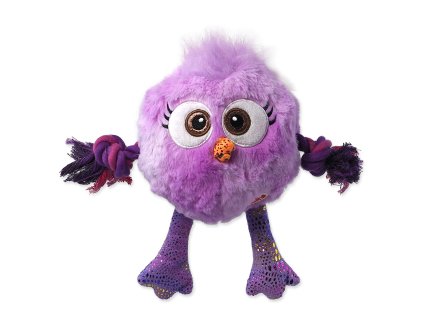Hračka Dog Fantasy Monsters kuře pískací s provazy a uzly fialové 15cm