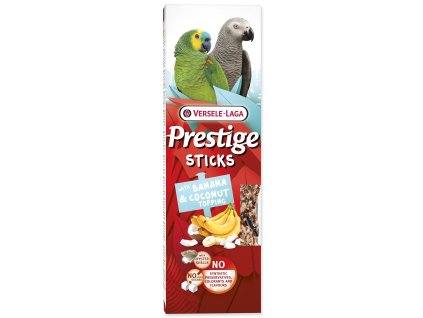 Tyčinky Versele-Laga  Prestige papoušek s banánem a kokosovou polevou 140g 2ks