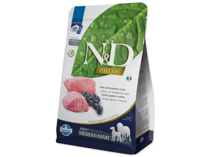 Krmivo N&D Dog Prime Adult Medium & Maxi Lamb & Blueberry 2,5kg