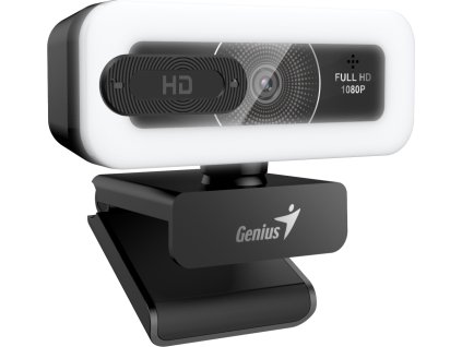 GENIUS FaceCam Light/ 2M 1080P/ LED světlo/ kryt soukromí/ USB-C/ USB/ UVC/ mikrofon/ černá