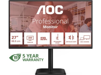 AOC/Q27E4CV/27"/IPS/QHD/120Hz/4ms/Černá/5R