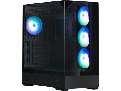 Zalman skříň P40 Prism Plus / midT / 4x120mm ARGB fan / 2xUSB 3.0 / USB-C / panoramatická / černá
