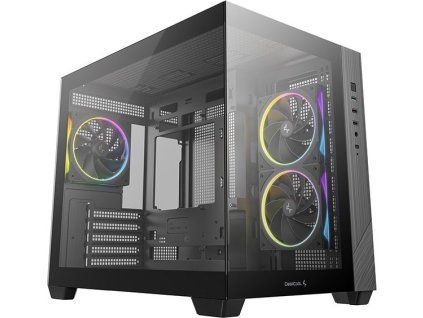 DEEPCOOL skříň CG330 3F / microATX / 3x120 mm ARGB fan / USB 3.0 / 2×USB 2.0/ panoramatická / černá