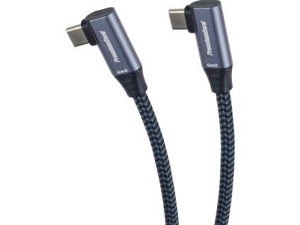 PremiumCord USB-C 2x zahnutý kabel, 3m