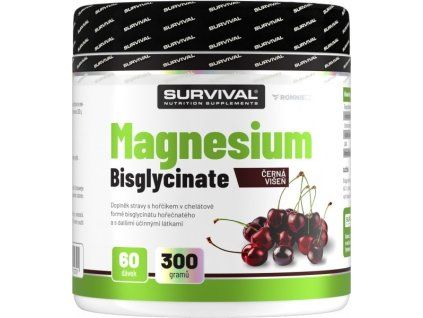 Survival Magnesium Bisglycinate (Varianta černá višeň, 300 g)