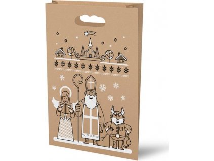 taška Mikuláš papír hnědý 26x41x11cm 5251202