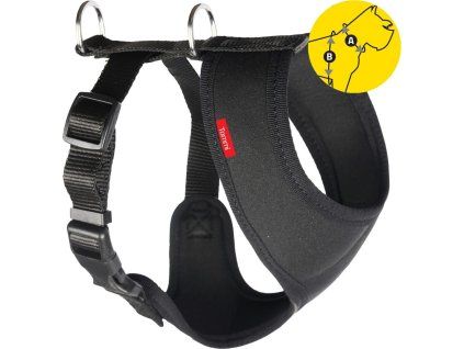 Postroj do auta Tommi L černý neopren