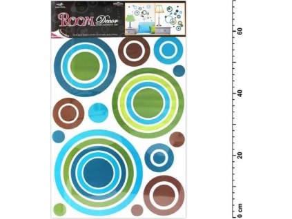 Samolepící dekorace 1058 modré kruhy 70x42cm
