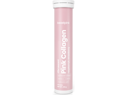 pink collagen 20 effervescent raspberry strawberry beastpink