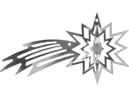 kometa stříbrná závěs vánoční plech. 6,5x12cm 16X-801.20 8885957