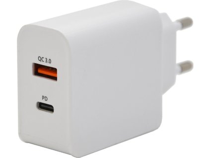 Zástrčka QUICK CHARGE 3.0 230V USB-A / USB-C 18W