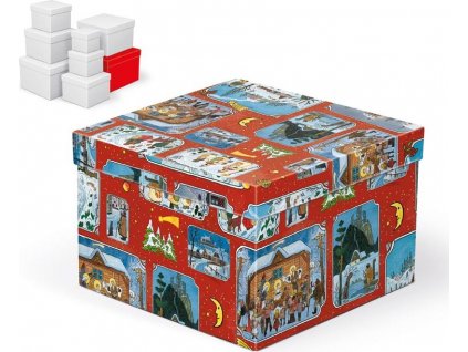 krabice dárková vánoční C-V005-HL 22x22x15cm 5370777