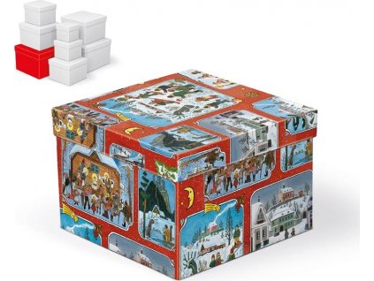krabice dárková vánoční C-V005-GL 20x20x14cm 5370776
