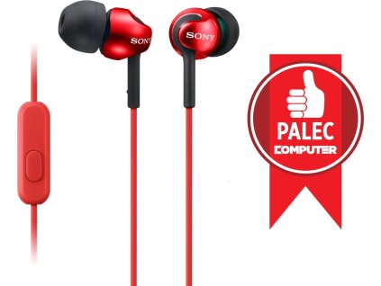 SONY sluchátka do uší MDREX110APR/ drátová/ 3,5mm jack/ citlivost 103 dB/mW/ červená