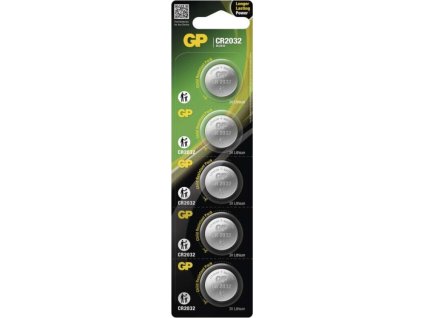 GP Battery (CR2032) Lithium coin, CR2032-7U5, (5 batteries / blister) 3V