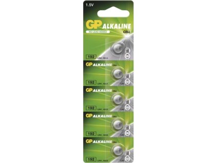 Alkalická knoflíková baterie GP LR41 (192F), 5 ks