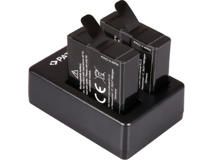 PATONA sada pro digitální kameru Dual GoPro Hero 5/6/7 nabíječka + 2x baterie 1250mAh USB
