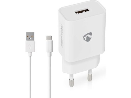 Síťová Nabíječka | 12 W | Funkce rychlého nabíjení | 1x 2.4 A A | Počet výstupů: 1 | USB-A | USB-C Type-™ (Volný) kabel | 1.00 m | Single Voltage Output | Bílá