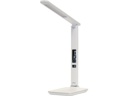 IMMAX LED stolní lampička Kingfisher/ 9W/ 450lm/ 12V/1A/ 3 různé barvy světla/ sklápěcí rameno/ USB/ bílá