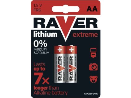 GP lithiová baterie 1,5V RAVER AA (R6) Extreme 2ks blistr