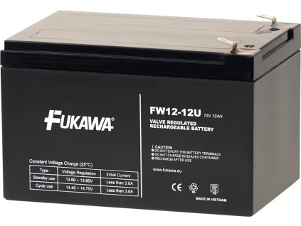 FUKAWA olověná baterie FW 12-12 U do UPS APC/ AEG/ EATON/ Powerware/ 12V/ 12Ah/ životnost 5 let/ Faston F2-6,3mm