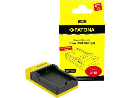 PATONA nabíječka Foto Canon LP-E5 slim, USB-C